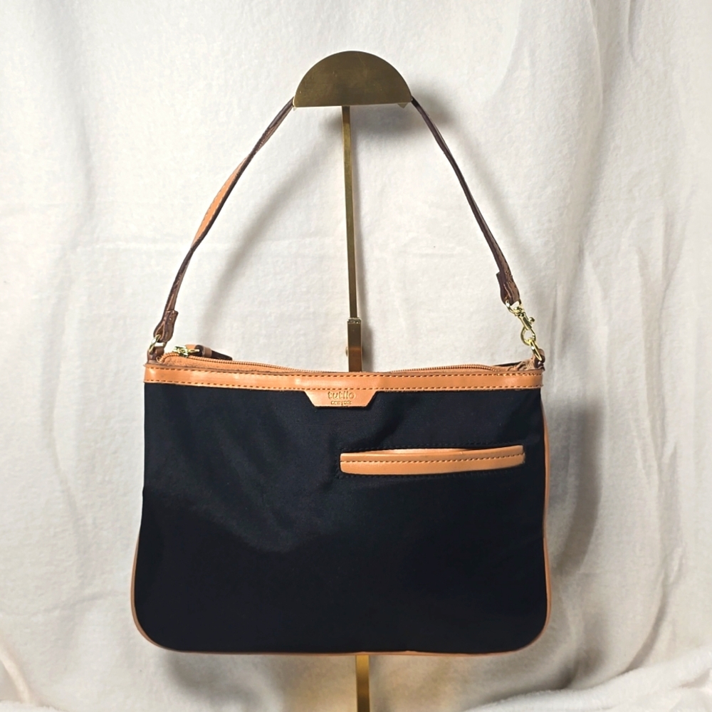 Tutilo New York Black Nylon Wristlet Pouch Mini Purse NWOT